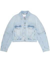 Ganni - Giacca Denim Crop - Lyst