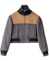 Miu Miu - Embroidered Logo Wool Jacket - Lyst
