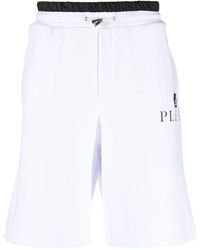 Philipp Plein - Pantalones cortos de chándal con placa del logo - Lyst
