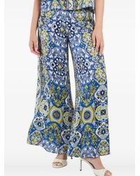 Rene' Derhy - Wide-Leg Printed Trousers - Lyst