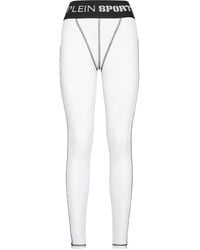 Philipp Plein - Legging Taille Haute À Bande Logo - Lyst