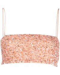 retroféte - Sequin-embellished Cropped Top - Lyst