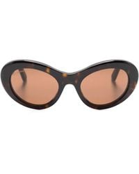 Balenciaga - Logo-Plaque Round-Frame Sunglasses - Lyst