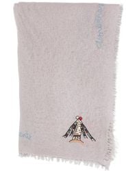 Mouleta - Embroidered Frayed Scarf - Lyst