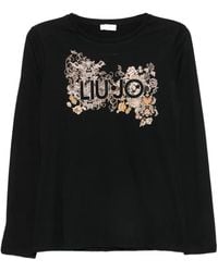 Liu Jo - Skinny Fit T-Shirt With Logo - Lyst