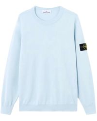 Stone Island - Logo-Patch Crew-Neck Sweatshirt - Lyst