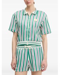Fila - Lassance Striped Cropped Full-Zip Shirt - Lyst