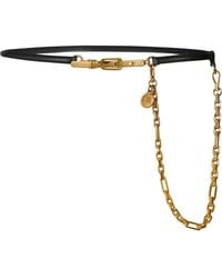 Etro - Chain-Link Detail Thin Leather Belt - Lyst