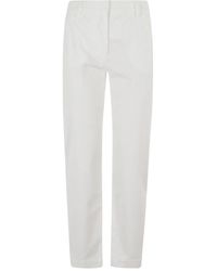 Eleventy - Straight Broek Met Riemlussen - Lyst