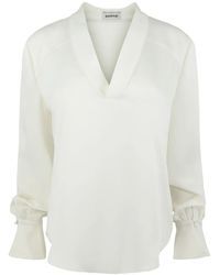 Jonathan Simkhai - Maisey Satin V-Neck Blouse - Lyst