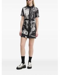 Desigual - Robe Courte À Taille Ceinturée - Lyst