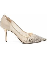 Jimmy Choo - Escarpins Love En Résille À Ornement De Cristaux - Lyst