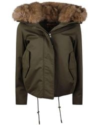 Woolrich - Fur-Trim Hooded Jacket - Lyst