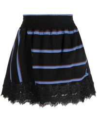 Koche - Lace-hem Striped Mini Skirt - Lyst