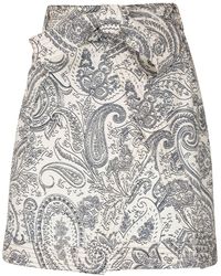 Etro - Paisley-print Cotton Mini Skirt - Lyst
