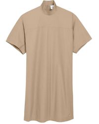Ami Paris - Cotton Stand Up Collar Buttoned Dress - Lyst