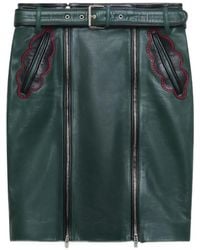 Marni - Deep Leather Skirt With Leaf Pockets - Lyst