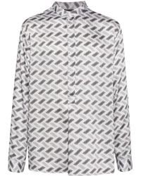 Emporio Armani - Abstract-print Long-sleeve Shirt - Lyst