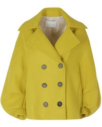 Tela - Double-Breasted Puff-Sleeve Jacket - Lyst