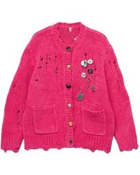 R13 - Distressed Pin-Embellished Cardigan - Lyst