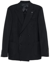 Lardini - Double-Breasted Peak-Lapel Blazer - Lyst