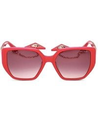 GUESS EYEWEAR - Occhiali Da Sole Squadrati Con Catena - Lyst