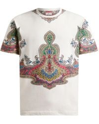 Etro - T-Shirt Met Paisley-Print - Lyst