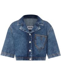 Moschino Jeans - Cropped Denim Shirt - Lyst