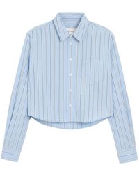 Ami Paris - Cotton Long Sleeves Cropped Shirt - Lyst