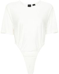 Pinko - Short-sleeve Linen Bodysuit - Lyst