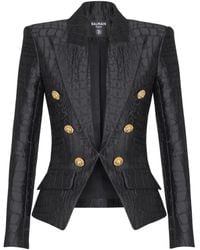 Balmain - Blazer con efecto de piel de cocodrilo - Lyst