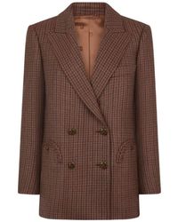 Blazé Milano - Check-Pattern Double-Breasted Jacket - Lyst