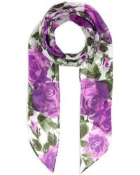 Chloé - Floral-Print Georgette Scarf - Lyst