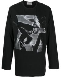 Yohji Yamamoto - Graphic-print Long-sleeve T-shirt - Lyst