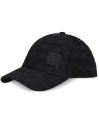 KARL LAGERFELD - Monogram-Pattern Logo-Patch Cap - Lyst
