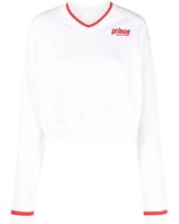 Sporty & Rich - Sudadera con cuello en V y logo bordado - Lyst