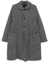 COMME DES GARÇON BLACK - Houndstooth-Pattern Peter-Pan-Collar Coat - Lyst