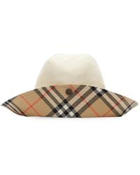 Burberry - Check Brim Tropical Gabardine Hat - Lyst