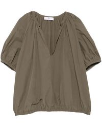 PT Torino - Blouse Froncée Teresa À Manches Bouffantes - Lyst
