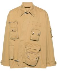 Lanvin - X Future Neutral Asymmetrical Cargo Jacket - Men's - Zamac/cotton/brass/calf Leather - Lyst