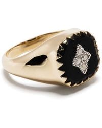 Pascale Monvoisin - 9kt Yellow Gold Pierrot Diamond Signet Ring - Lyst