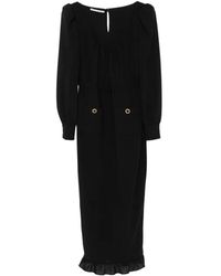 Alessandra Rich - Ruffle-Trim Scoop-Neck Midi Dress - Lyst