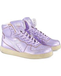 Diadora - Mi Basket Metallic Leather High-Tops Sneakers - Lyst