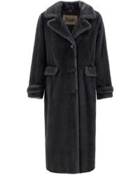 Herno - Shearling Effect Coat - Lyst