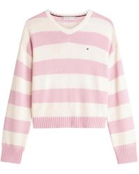 Tommy Hilfiger - Jersey A Rayas Con Cuello En V - Lyst