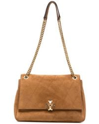Tory Burch - Charlie Suede Leather Shoulder Bag - Lyst
