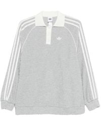 adidas - Three-Stripe Bouclé Polo Top - Lyst