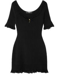 Versace - Vestido corto Medusa Safety Pin de canalé - Lyst