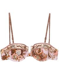 Zimmermann - Aster Floral-Print Balconette Bikini Top - Lyst