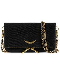 Zadig & Voltaire - Rock Snake-Effect Clutch Bag - Lyst